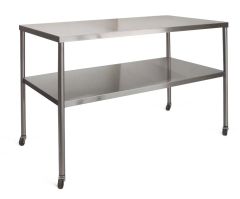 Stainless Steel Instrument Table with Shelf, 60" x 24" x 34"