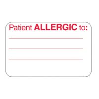 Patient Allergic To Labels, 2¾ x 1¾
