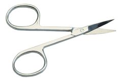 Stainless steel manicure scissor curved blades