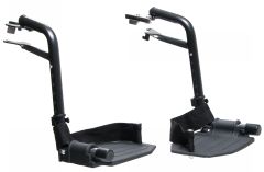 Footrest with aluminum footplate-pair