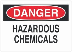 Door Sign Caution Brady™ Danger: Hazardous Chemicals