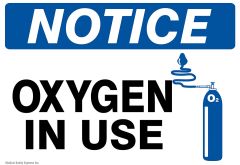 Door Sign Caution Oxygen In Use