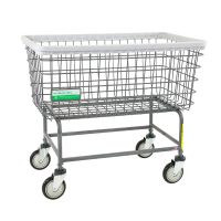 Antimicrobial Laundry Cart 6 Bushel Capacity Steel Tubing 5 Inch Clean Wheel System™ Casters