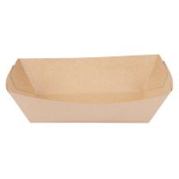 Food Service Tray 9-1/2 X 6-1/2 X 2-1/2 Inch Natural Paper