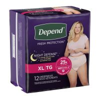 Absorbent Underwear Depend® Night Defense® Waistband Style Adult X-Large Female Disposable Heavy Absorbency