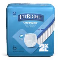 Absorbent Underwear FitRight® Bariatric Pull On with Tear Away Seams Adult 2X-Large Unisex Disposable Heavy Absorbency, CS/80