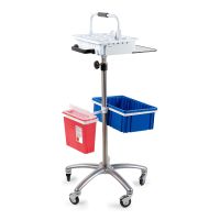 Mobile Phlebotomy Workstation McKesson Stainless Steel / Aluminum Frame 14 W X 7-1/4 L Inch White / Silver