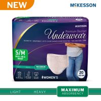 Absorbent Underwear McKesson Premium Discreet Maximum Pull On with Tear Away Seams Adult Small / Medium Female Disposable Heavy Absorbency