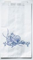 Bedside Bag 3-1/2 X 6-1/2 X 11.8 Inch White / Blue Floral Print Plastic
