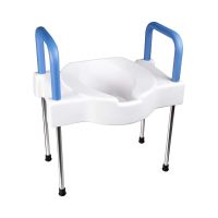 Bariatric Raised Toilet Seat with Arms and Legs Extra Wide Tall-Ette 4 Inch Height Standard / Elongated 600 lbs. Weight Capacity