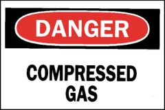 Door Sign Caution Brady™ Danger Compressed Gas