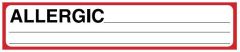 Identification Card Allergic, 5 1/4 L X 1 1/16 W Inch, Black, Red For Ringbinders