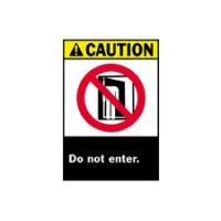 Door Sign Caution Brady™ Caution: Do Not Enter, With Pictogram