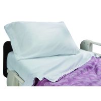 Bed Sheet Performance Fitted 36 W X 84 L X 8.5 H Inch White / Blue Hem 55% Cotton / 45% Polyester Reusable