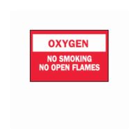 Door Sign Caution Brady™ Oxegen: No Smoking No Open Flames