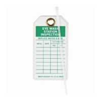Equipment Tag Brady™ Inspection for Eye Wash Station Green / White 3 X 5-3/4 Inch Polyester 10 per Pack
