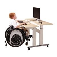 Bi-level Computer Workstation with ADA Signage