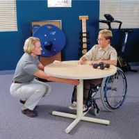 Adjustable Height Round Table