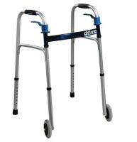 Drive Dual Palm Release Folding Walkers Junior Walker with 5" Wheels