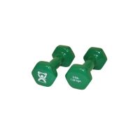 CanDo Vinyl-Coated Cast Iron Dumbbells, 3 lb., Pair
