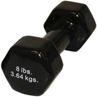 CanDo Vinyl-Coated Cast Iron Dumbbells, 8 lb., Individual