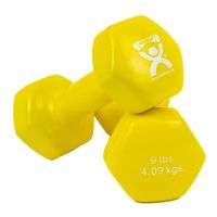 CanDo Vinyl-Coated Cast Iron Dumbbells, 9 lb., Pair
