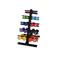CanDo Standard Weight Dumbbell Set (20 Pieces) - Dumbbell Set with Floor Rack