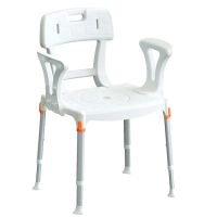 Commode Chair with Backrest & Armrests
