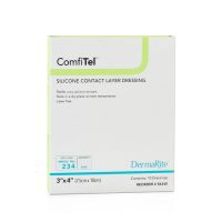 ComfiTel Silicone Contact Layer Wound Dressing - 3"x 4"