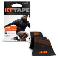 KT Tape PRO Synthetic Pre-cut - 10" Strips - 20 per Roll - Black