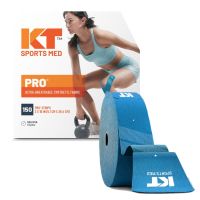 KT Tape PRO Jumbo Roll Synthetic Pre-cut - 10" Strips - 150 per Roll - Laser Blue