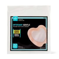 Optifoam Gentle Silicone-Faced Foam Dressing with Liquitrap Super Absorbent Core, 7" x 7", Sacrum, in Educational Packaging
