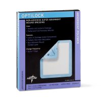 OptiLock Nonadhesive Super Absorbent Wound Dressings, 5" x 5.5", in Educational Packaging MSC6455EPZ