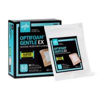 Optifoam Gentle EX Bordered Foam Dressing, 3" x 3", in Educational Packaging