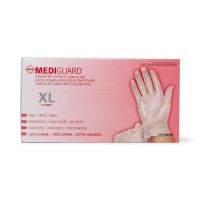 MediGuard Powder-Free Clear Vinyl Exam Gloves, Size XL MSV514