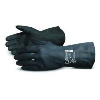 30 Mil Chemstop Neoprene Flock-Lined Industrial Gloves, Black, Size L
