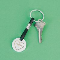 Nurse Heart Key Tag with Black Strap