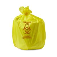 Biohazard Liners, 33 gal., 1.2 Mil, Yellow, 31" x 43"