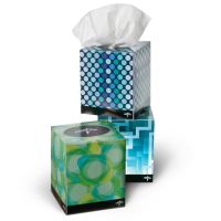 Premium Paper Facial Tissue, 8" x 8.3", 2-Ply, Cube Box, 85 Sheets/bx