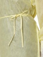 Medium-Weight Isolation Gown with Side and Neck Ties, Yellow, Size Regular