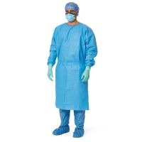 AAMI Level 3 Premium Heavyweight Multilayer Isolation Gown with Knit Cuffs, Blue, Size XL
