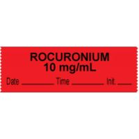 "Rocuronium 10 mg / mL" Tape, 0.5" x 500", Red