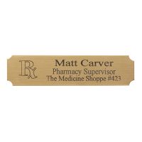 Brass/Black Name Badge w/ Engraved Rx