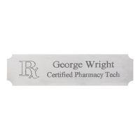 Silver/Black Name Badge w/ Engraved Rx
