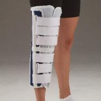 Deluxe Canvas / Foam Tri-Panel Adjustable Knee Immobilizer, 12" Long
