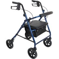 Deluxe Aluminum Rollator, B;ue 8" Wheels