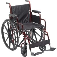 Rebel W/C, 18", Flame Red Detach Desk Arms/S/A
