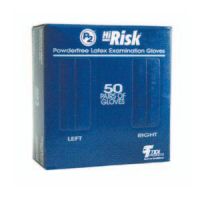 Exam Gloves, High Risk, Latex, Powder-Free, Blue, Size L, 18 mL