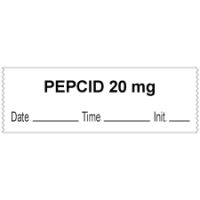 "Pepcid 20 mg" DTI Tape, 1/2" x 500", White