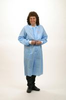 Blue Polypropylene Lab Coat with Three Pockets by Safety Zone SZADLBLL